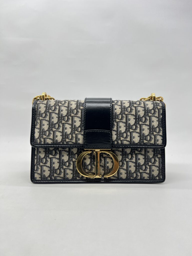 Dior Montaigne Chain Bag Blue Oblique GHW