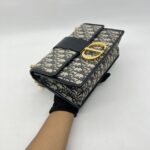 Dior Montaigne Chain Bag Blue Oblique GHW
