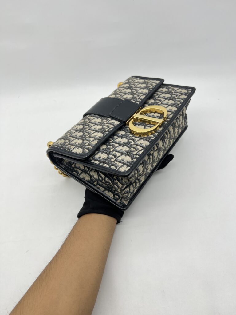 Dior Montaigne Chain Bag Blue Oblique GHW