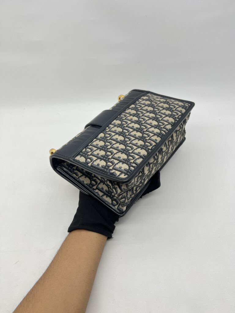 Dior Montaigne Chain Bag Blue Oblique GHW