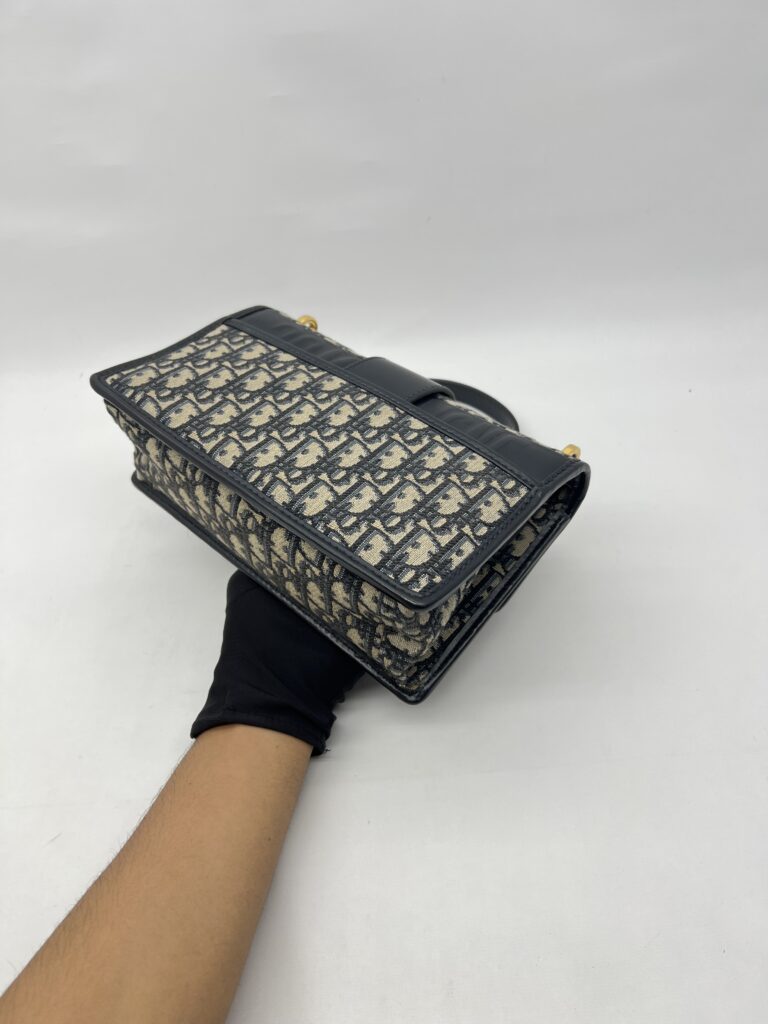 Dior Montaigne Chain Bag Blue Oblique GHW