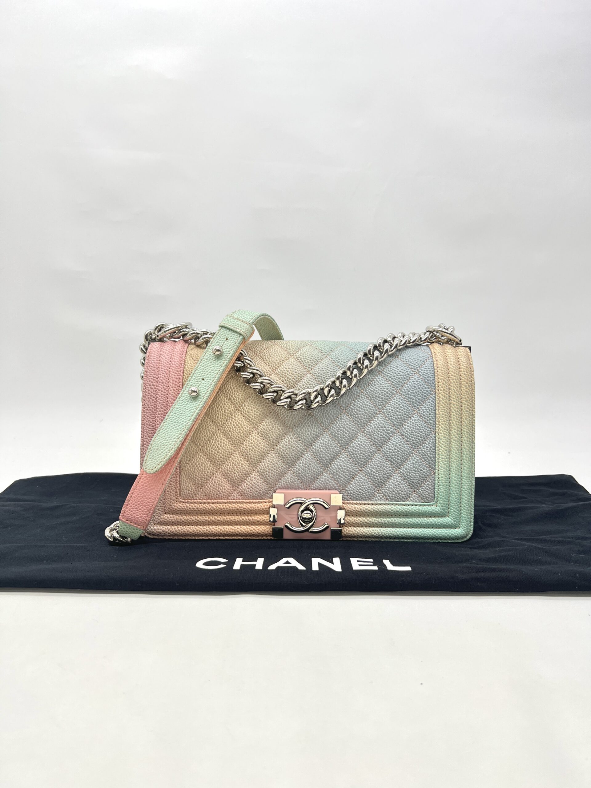Chanel Boy 25 Caviar Rainbow