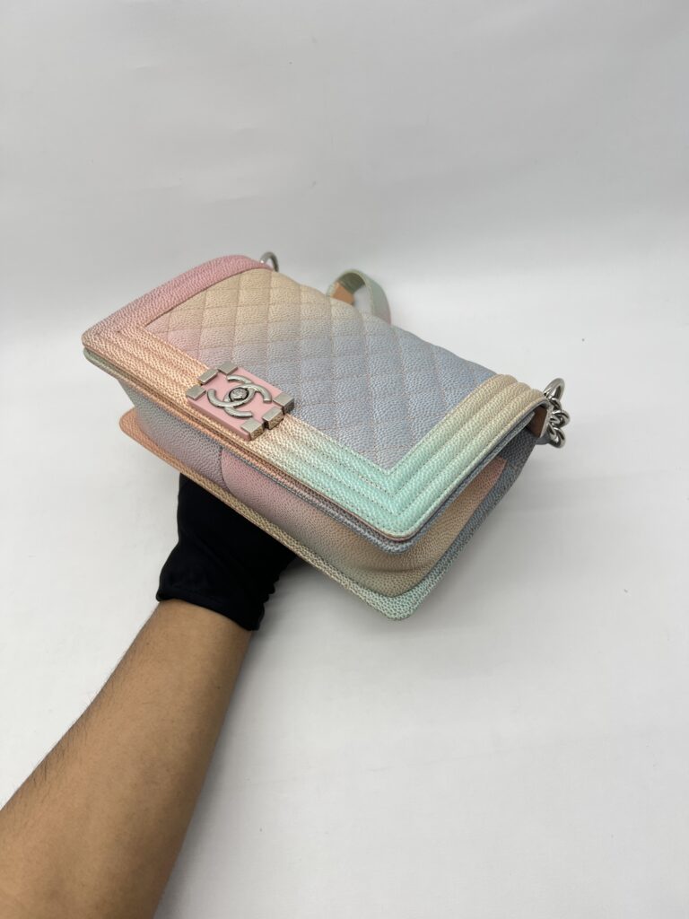 Chanel Boy 25 Caviar Rainbow