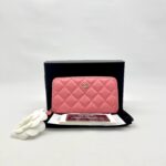 Chanel Medium Zip Wallet Caviar Pink GHW