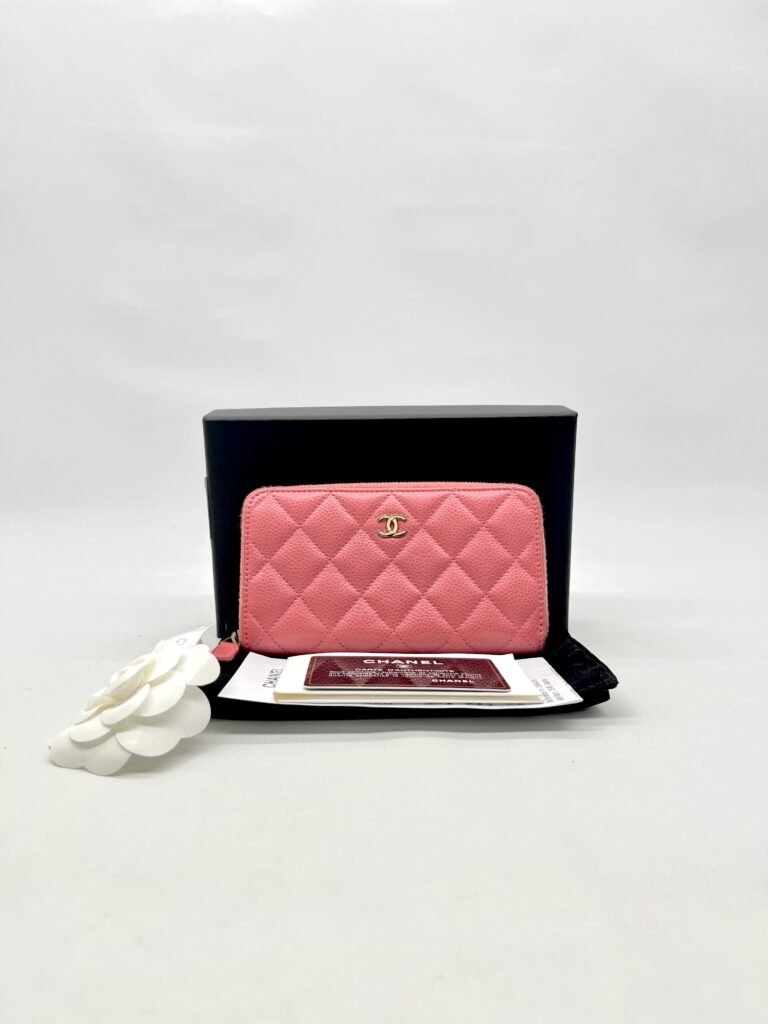 Chanel Medium Zip Wallet Caviar Pink GHW