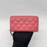 Chanel Medium Zip Wallet Caviar Pink GHW