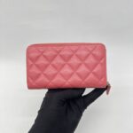 Chanel Medium Zip Wallet Caviar Pink GHW