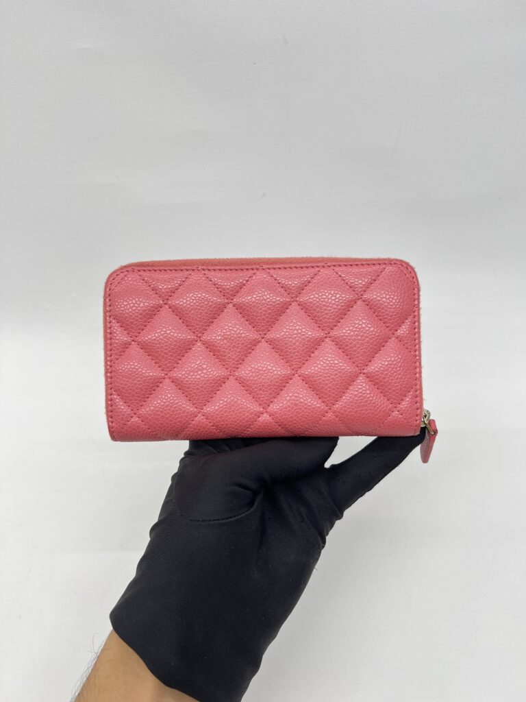 Chanel Medium Zip Wallet Caviar Pink GHW
