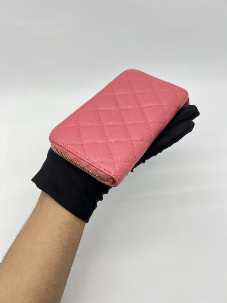 Chanel Medium Zip Wallet Caviar Pink GHW