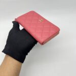Chanel Medium Zip Wallet Caviar Pink GHW