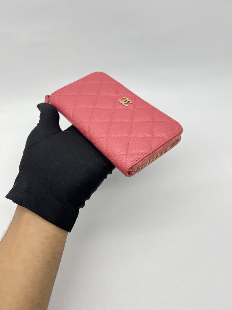 Chanel Medium Zip Wallet Caviar Pink GHW