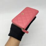 Chanel Medium Zip Wallet Caviar Pink GHW