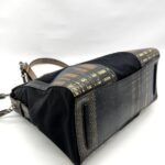 Prada Plaid Satchel Nylon Black