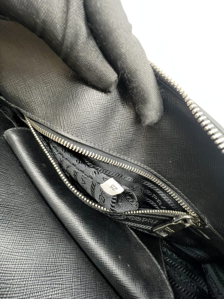 Prada Plaid Satchel Nylon Black