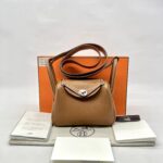 Hermes Mini Lindy Clemence Gold PHW