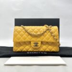 Chanel Medium Classic D.Flap Caviar Yellow GHW