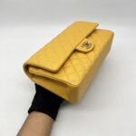Chanel Medium Classic D.Flap Caviar Yellow GHW