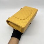 Chanel Medium Classic D.Flap Caviar Yellow GHW