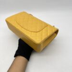 Chanel Medium Classic D.Flap Caviar Yellow GHW