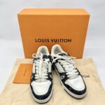 Louis Vuitton Trainer Sneakers Black White Denim