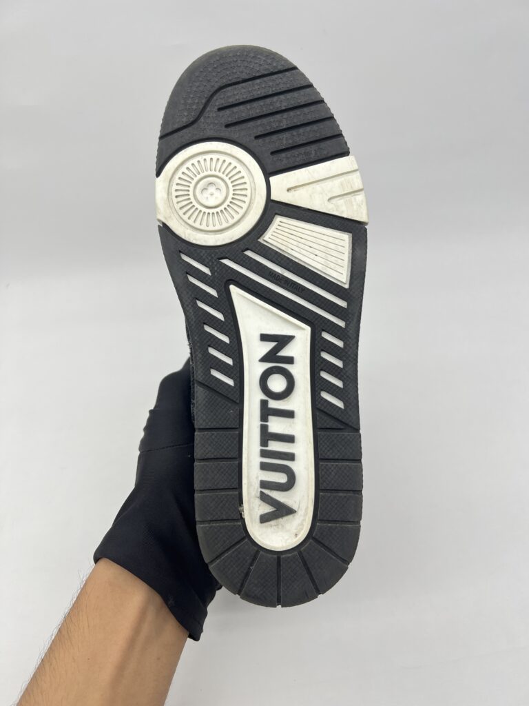 Louis Vuitton Trainer Sneakers Black White Denim