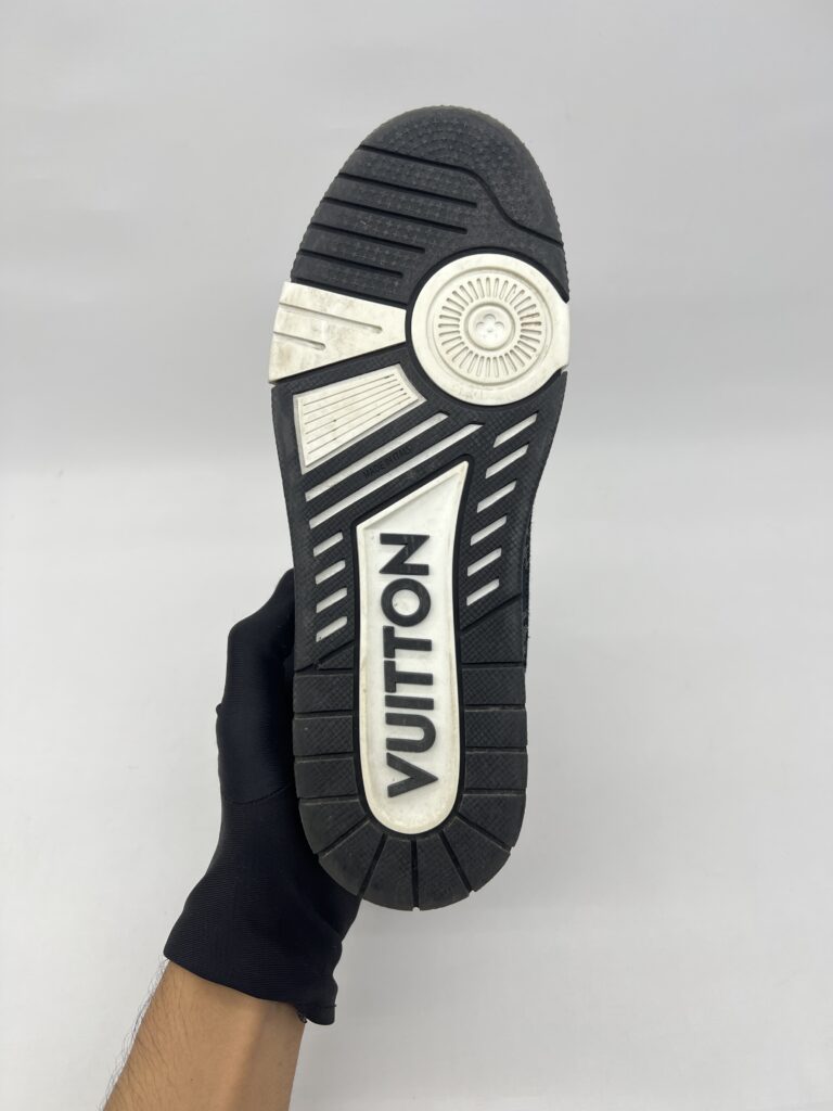 Louis Vuitton Trainer Sneakers Black White Denim