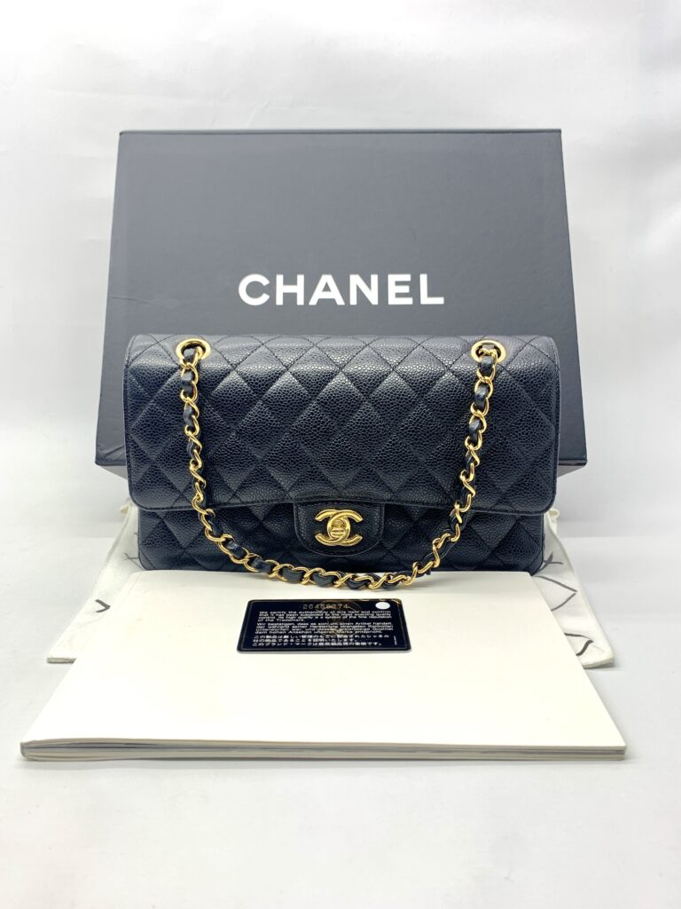 Chanel Medium Classic D Flap Caviar Black GHW