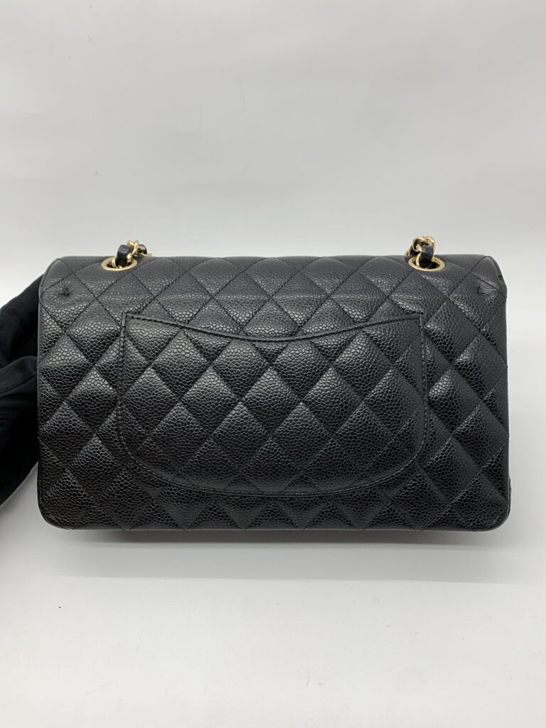 Chanel Medium Classic D Flap Caviar Black GHW