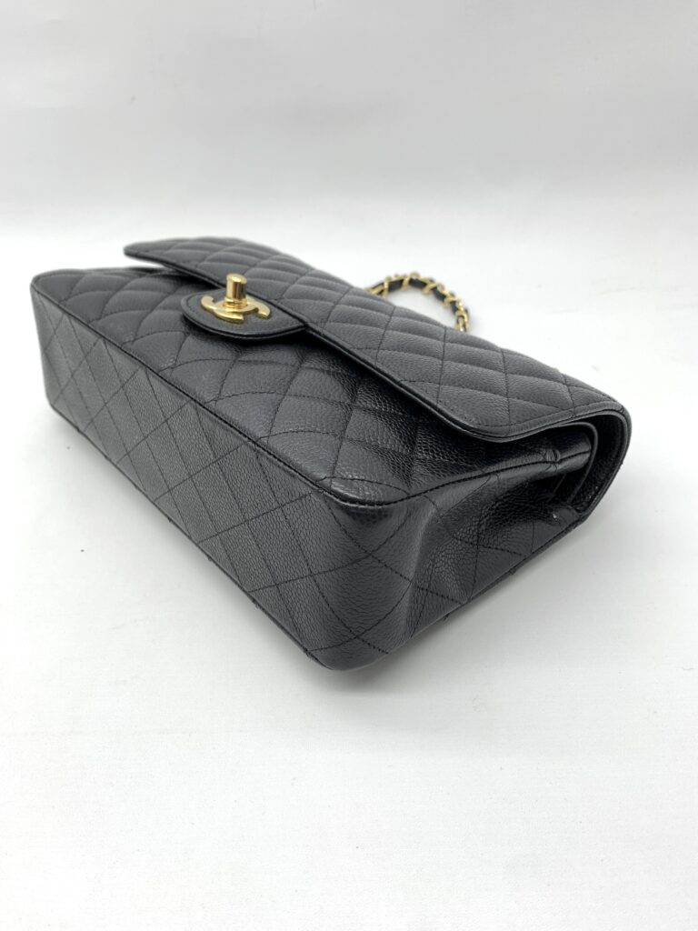 Chanel Medium Classic D Flap Caviar Black GHW
