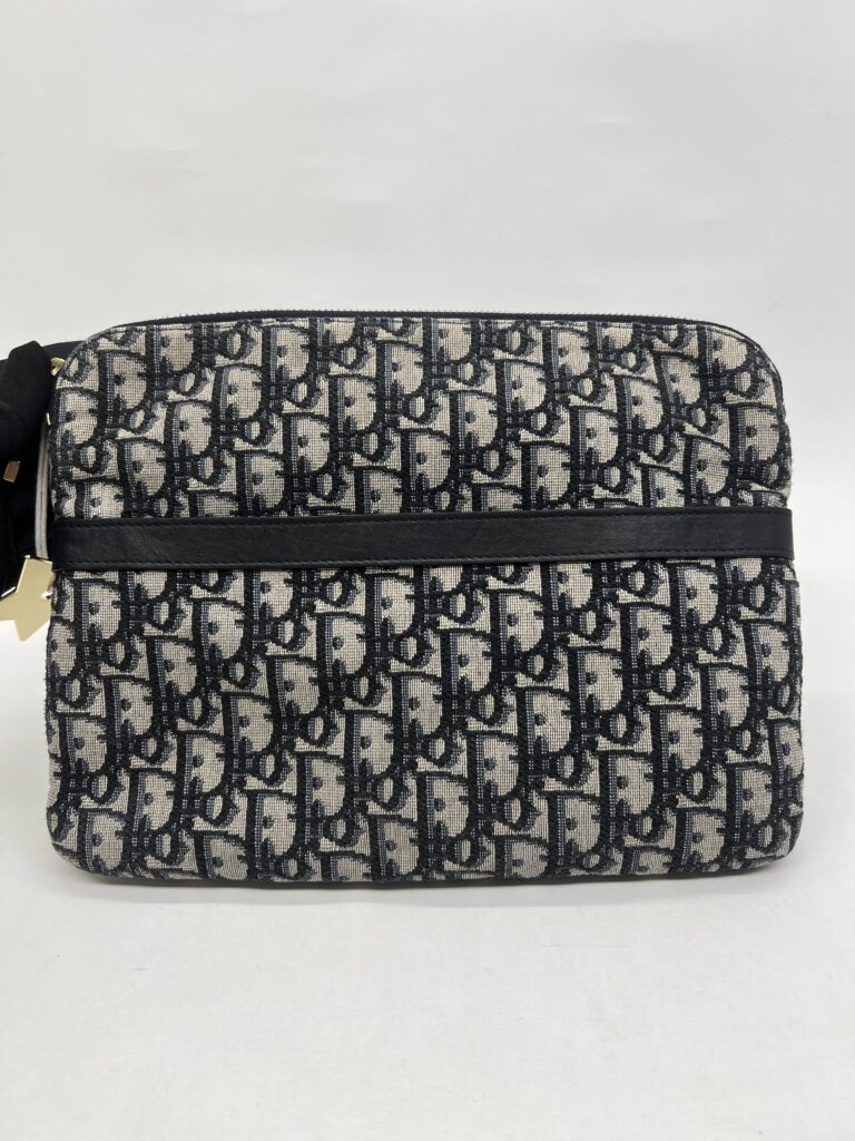 Dior Travel Kit Pouch Canvas Oblique Blue GHW