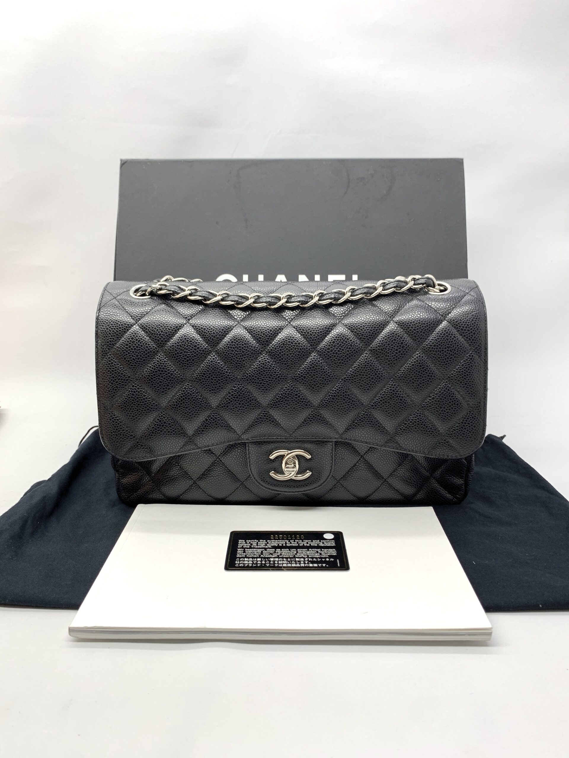 Chanel Jumbo Classic D Flap Caviar Black SHW