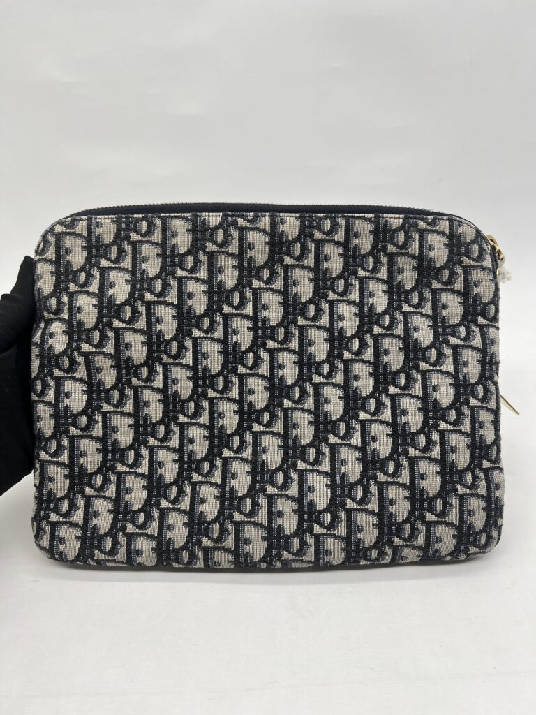 Dior Travel Kit Pouch Canvas Oblique Blue GHW
