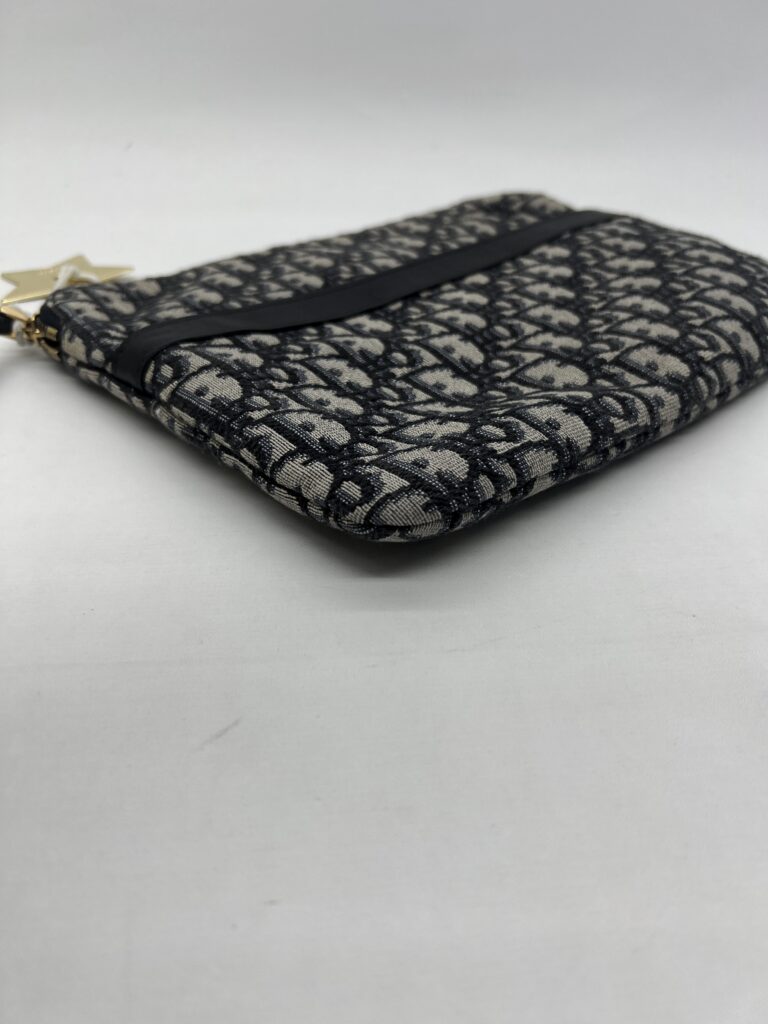Dior Travel Kit Pouch Canvas Oblique Blue GHW