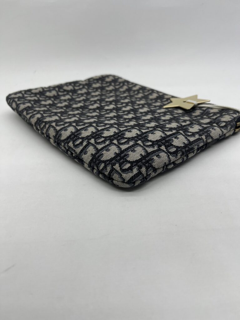 Dior Travel Kit Pouch Canvas Oblique Blue GHW