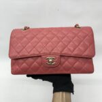 Chanel Classic Medium D Flap Caviar Pink GHW