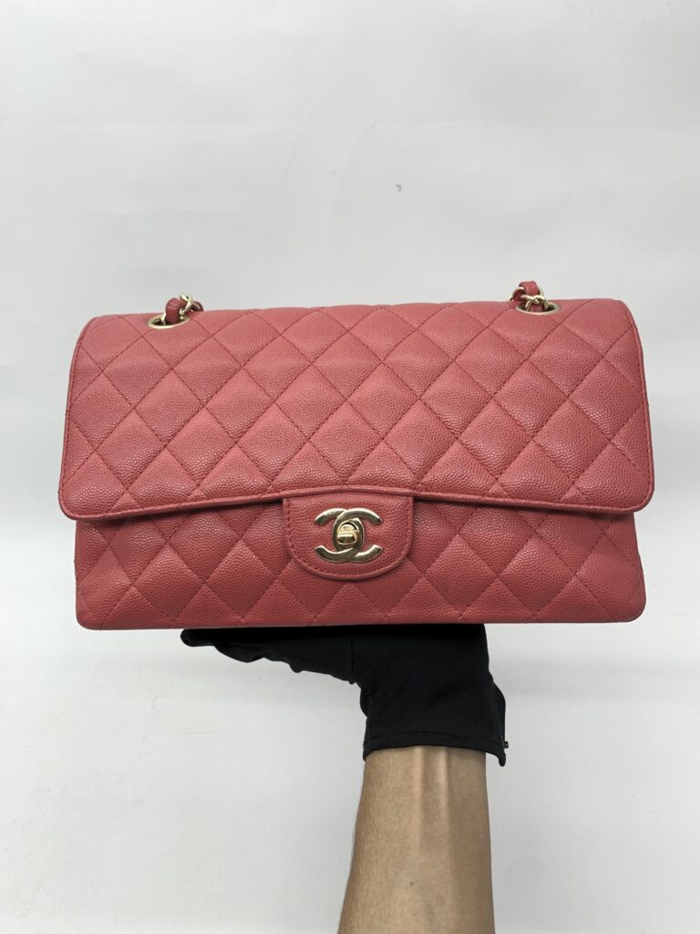 Chanel Classic Medium D Flap Caviar Pink GHW
