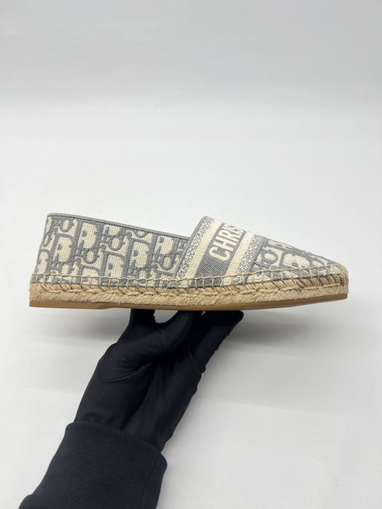 Granville Espadrilles Canvas Grey Stone Oblique