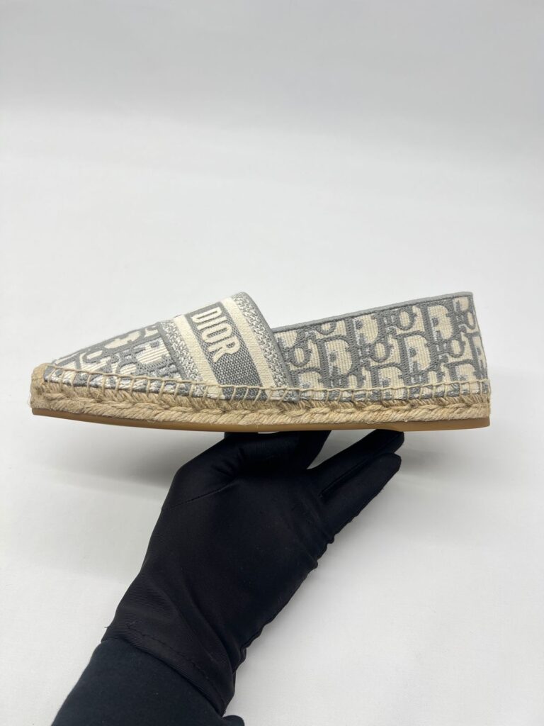 Granville Espadrilles Canvas Grey Stone Oblique