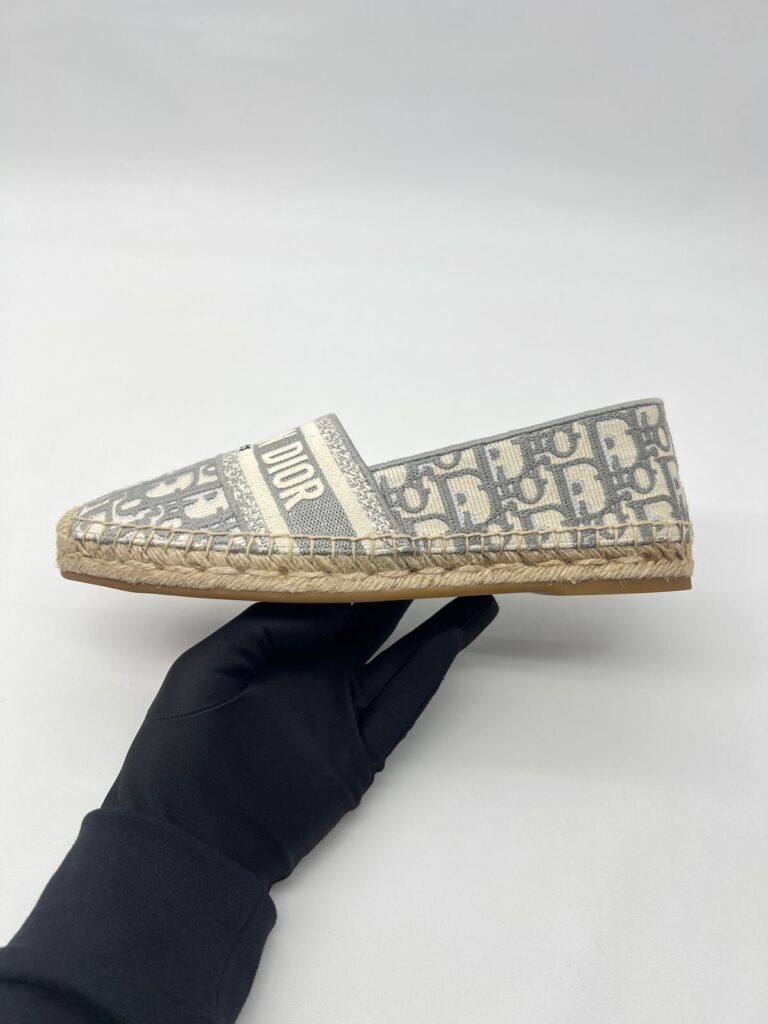 Granville Espadrilles Canvas Grey Stone Oblique