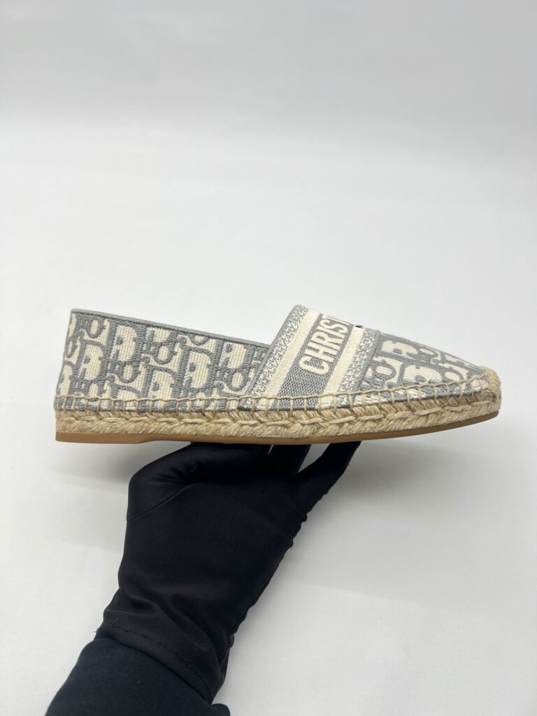 Granville Espadrilles Canvas Grey Stone Oblique