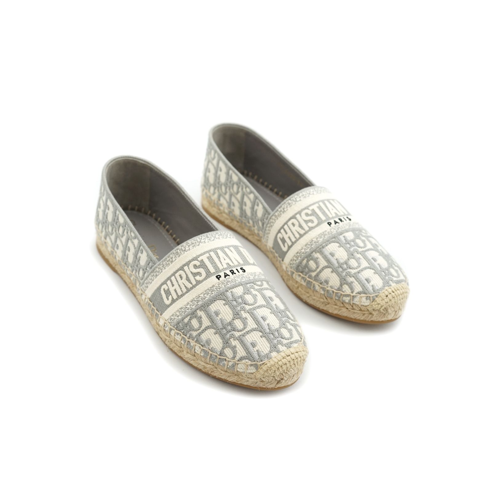 Granville Espadrilles Canvas Grey Stone Oblique