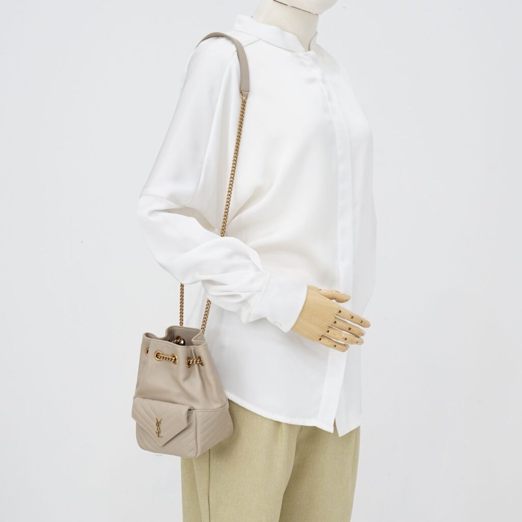 Saint Laurent Nano Bucket Taupe GHW