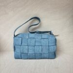 Bottega Veneta Brick Cassete Intrecciato Washed Denim SHW