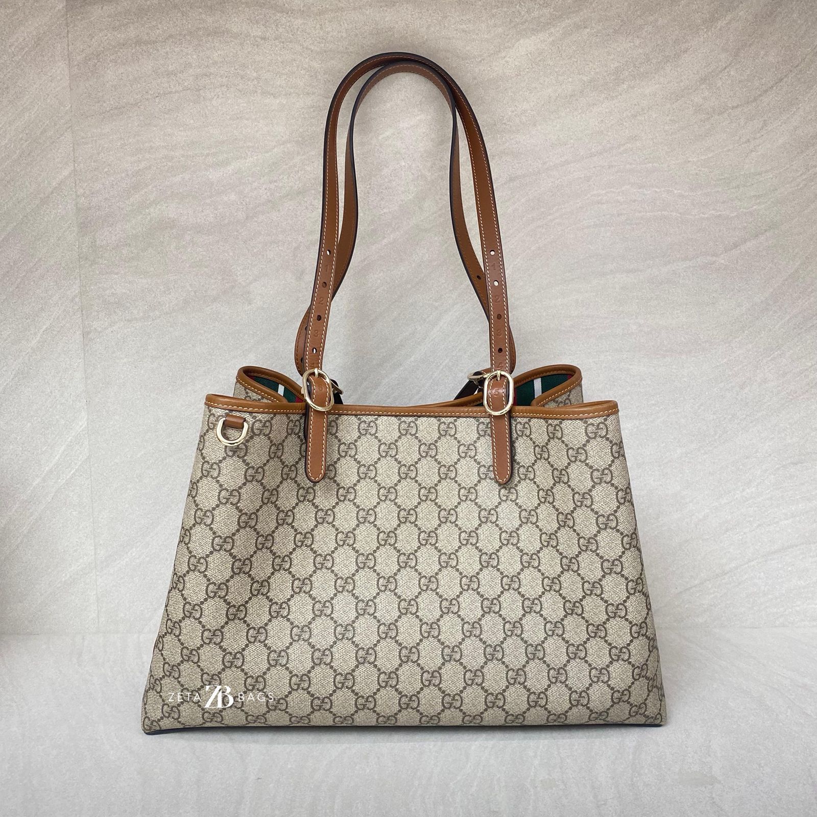 Gucci GG Suprreme Monogram Beige Dark Brown