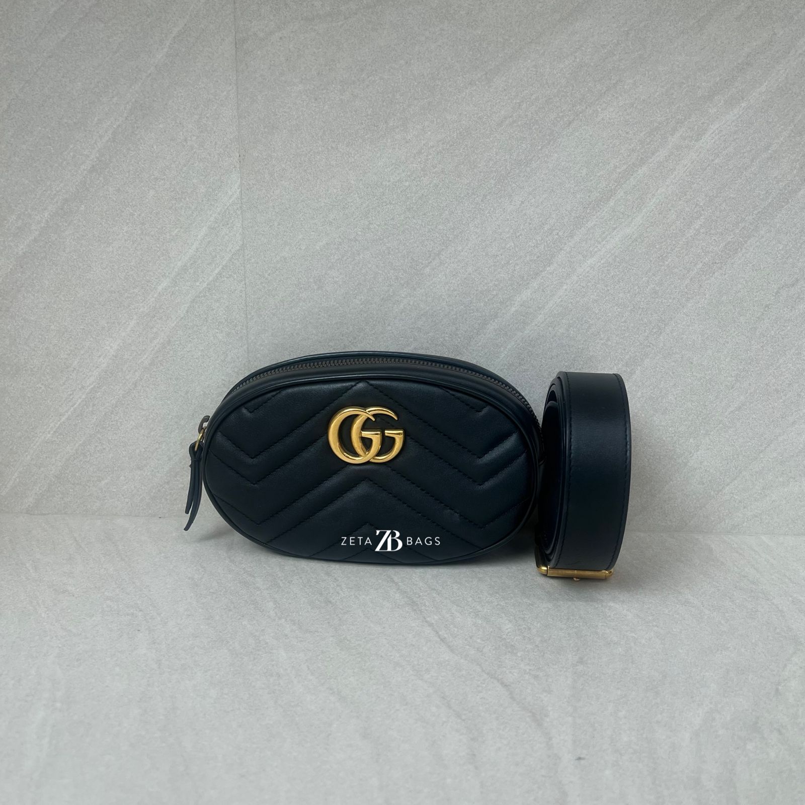 Gucci Marmont Belt Bag Black GHW