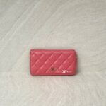 Chanel Medium Zip Wallet Caviar Pink GHW