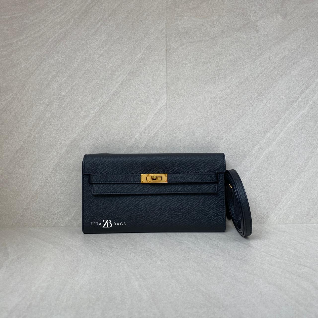 Hermes Kelly To Go Epsom Noir GHW