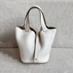 Hermes Picotin Lock 18 Clemence Gris Perle GHW