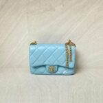 Chanel Mini Enamel Pending CC Lambskin Light Blue GHW