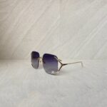 Gucci Sunglasses Rimless Gold Brown